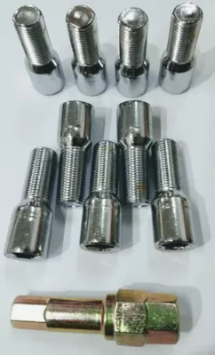 PARAFUSO ALLEN CROMADO P/RODAS VW/GM  - 16 Pçs + Chave